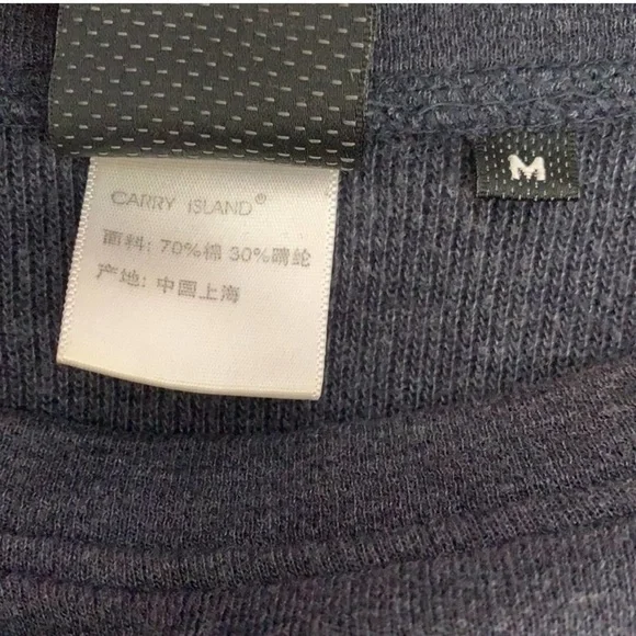 Carry Island Reflective Wear Bluish Gray Crewneck Knit Top Size Medium - Picture 5 of 6